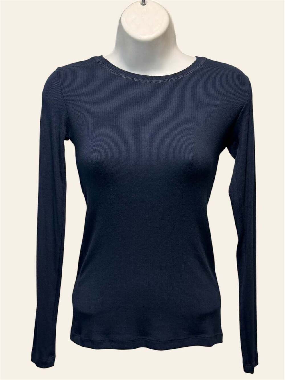 Solika Navy Ribbed Top - Picture 2 of 3